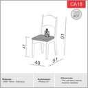 Ver imagem 4 de Mesa de Jantar 1,05m x 1,05m com 4 Cadeiras com Assento Estofado Cor:Off White com Freijó e Bege R