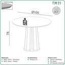 Ver imagem 3 de Mesa de Jantar 1,05m x 1,05m com 4 Cadeiras com Assento Estofado Cor:Off White com Freijó e Bege R