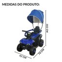 Ver imagem 2 de Mini Quadriciclo Elétrico 6v Infantil com Empurrador e Cobertura para Passeios Azul Importway Bw393