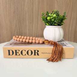 Livro Caixa que Abre, Vaso Branco Orgânico e Enfeite Colar - 2