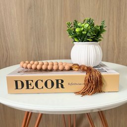 Livro Caixa que Abre, Vaso Branco Orgânico e Enfeite Colar - 4