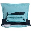 Ver mais imagens de Kit 7 Pçs Cobre Leito Casal Queen Renove Hipercal 400 Fios Dupla Face Bordado: Preto e Verde