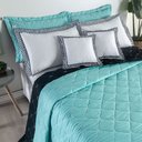 Ver imagem 6 de Kit 7 Pçs Cobre Leito Casal Queen Renove Hipercal 400 Fios Dupla Face Bordado: Preto e Verde