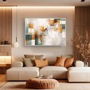 Ver imagem 2 de Quadro Decorativo Abstrato Dourado com Verde