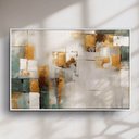 Ver imagem 3 de Quadro Decorativo Abstrato Dourado com Verde
