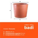 Ver imagem 4 de Kit 3 Vasos Reto Badi Terracota 28 Terrano