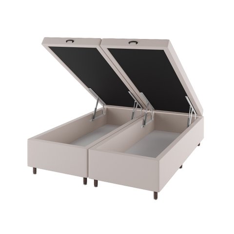 Base Box Bau Queen Size Cairo (43x158x198cm) Turkey Creme - Casa Giulia