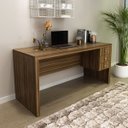 Ver imagem 1 de Mesa Escrivaninha com 3 Gavetas 155x74 Cm Office Me4113 Nogal