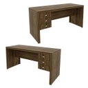 Ver imagem 3 de Mesa Escrivaninha com 3 Gavetas 155x74 Cm Office Me4113 Nogal