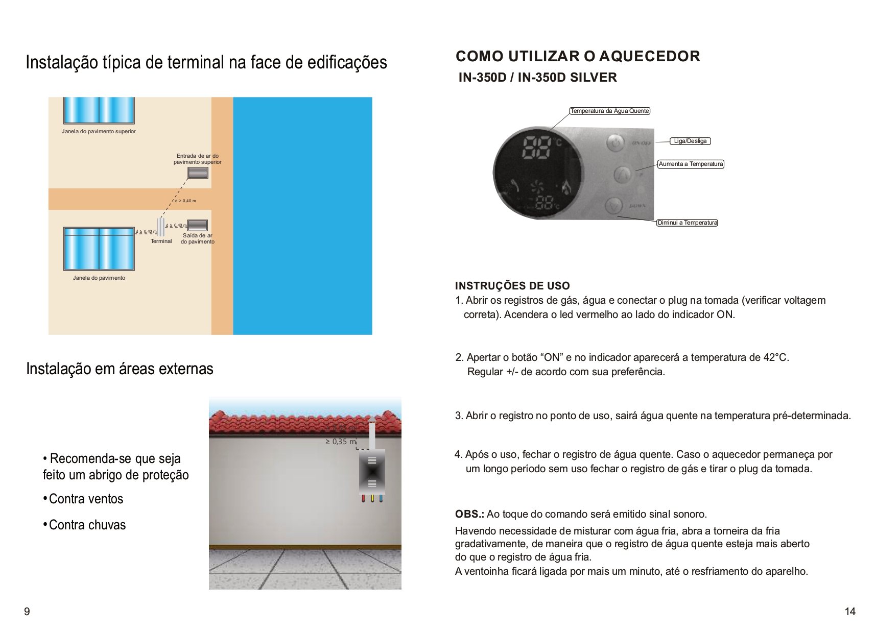 Aquecedor a Gas Mod In 350d Glp Bivolt - Inova - 13