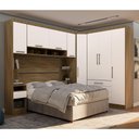 Ver imagem 1 de Quarto Modulado Casal Canto Diagonal Guarda-roupas Maleiro e Cabeceira Paris Master Luciane Móveis