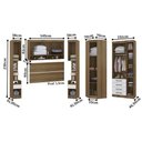 Ver imagem 5 de Quarto Modulado Casal Canto Diagonal Guarda-roupas Maleiro e Cabeceira Paris Master Luciane Móveis