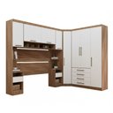 Ver imagem 3 de Quarto Modulado Casal Canto Diagonal Guarda-roupas Maleiro e Cabeceira Paris Master Luciane Móveis
