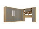Ver imagem 2 de Guarda-Roupa Casal Modulado Canto com Espelho 13 Portas 4 Gavetas Multimóveis Madeirado/Cinza