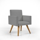 Ver imagem 2 de Kit 10 Poltronas Decorativa Cadeira Escritório Recepção Linho Cor:Linho Grafite