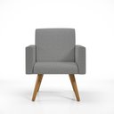 Ver imagem 3 de Kit 10 Poltronas Decorativa Cadeira Escritório Recepção Linho Cor:Linho Grafite
