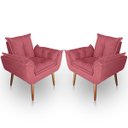 Ver imagem 1 de Kit 02 Poltrona para Sala e Quarto Decorativa Opala Suede