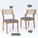 Ver imagem 7 de Conjunto para Sala de Jantar com 6 Cadeiras Ficus Marrom/Off White/Grafite