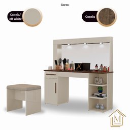 Penteadeira Camarim Jade Cor:off White Canela - 4