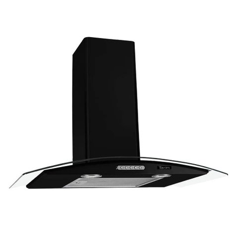 Coifa de Parede Terim Vidro Curvo Black Duto Slim 75 Cm