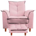 Ver imagem 2 de Poltrona de Amamentação Nicole com Puff Suede Rosa