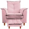 Poltrona de Amamentação Nicole com Puff Suede Rosa - 2