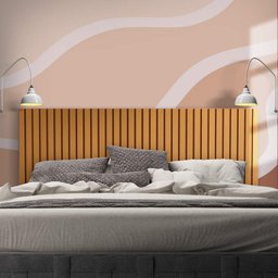 Cabeceira Ripada King Size Suspensa Nature Kate Shop Jm - 1