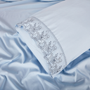 Ver imagem 2 de Jogo de Lençol Queen Bordado 4 Peças 1,58 X 1,98 X 38 Cm - Azul