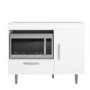 Ver imagem 4 de Balcão com Nicho Alecrim p/ Cozinha Área Gourmet Cooktop 4 Bocas 1 Porta 1 Gaveta Cor Branco