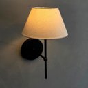 Ver imagem 3 de Kit 2 Arandelas de Parede Clássico Alumínio com Cúpula Tecido Algodão Ref 16