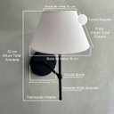 Ver imagem 4 de Kit 2 Arandelas de Parede Clássico Alumínio com Cúpula Tecido Algodão Ref 16