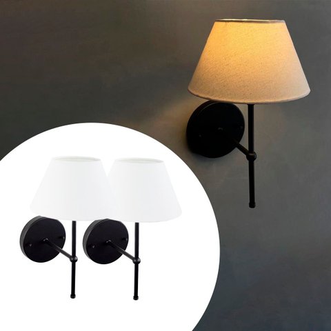 Kit 2 Arandelas Luminaria de Parede Clássico com Cúpula Ref 16 Decoração Casa Sala Quarto Banheiro