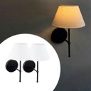 Ver imagem 5 de Kit 2 Arandelas de Parede Clássico Alumínio com Cúpula Tecido Algodão Ref 16