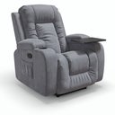 Ver imagem 4 de Poltrona Papai Reclinável Massagem Aquecimento Tecido Suede Cinza Premium Manual Fixa