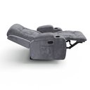 Ver imagem 2 de Poltrona Papai Reclinável Massagem Aquecimento Tecido Suede Cinza Premium Manual Fixa