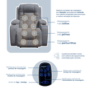 Ver imagem 7 de Poltrona Papai Reclinável Massagem Aquecimento Tecido Suede Cinza Premium Manual Fixa