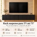 Ver imagem 5 de Rack para TV até 75 Polegadas com 8 Portas Suspenso 247cm Multimóveis MP1911 Preto