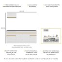 Ver imagem 6 de Armário De Cozinha Compacta 220cm Multimóveis Branco/dourado