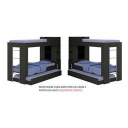 Beliche Cama Auxiliar Ditália Treliche CM-15 Preto - 7