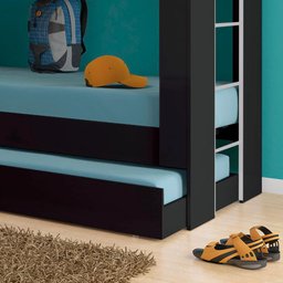 Beliche Cama Auxiliar Ditália Treliche CM-15 Preto - 10