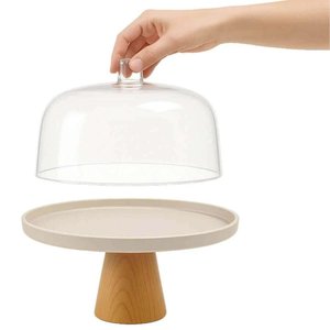 Conjunto Boleira com Tampa e 6 Bandejas de Bambu Retangulare