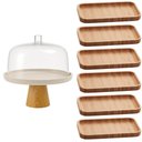 Ver imagem 2 de Conjunto Boleira com Tampa e 6 Bandejas de Bambu Retangulare