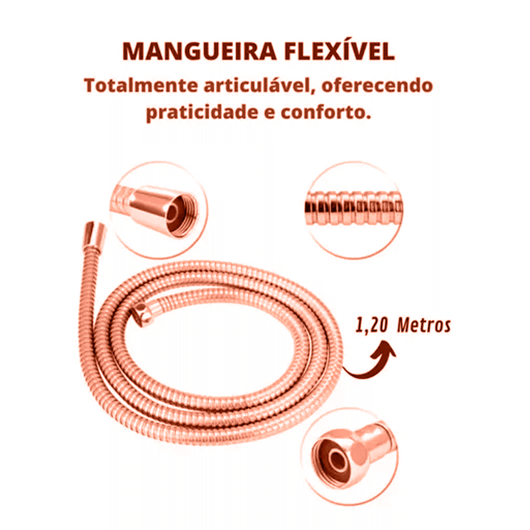 Ducha Higienica Fit Rose Gold com Gatilho Abs - 1/4 de Volta 78917 C 100 - 4