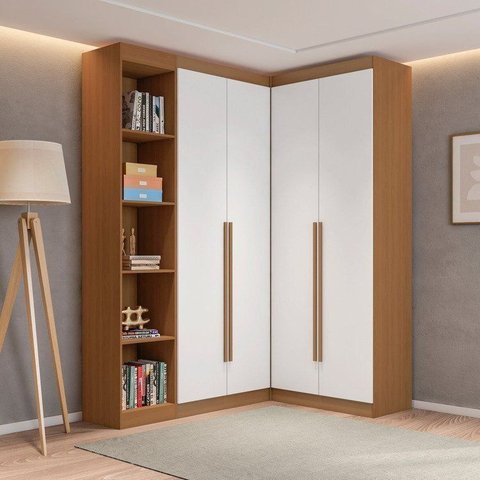 Guarda Roupa Modulado Roupeiro de Canto L 4 Portas 4 Gavetas 4 Prateleiras Versatille Yescasa