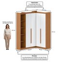 Ver imagem 3 de Guarda Roupa Modulado Roupeiro de Canto L 4 Portas 4 Gavetas 4 Prateleiras Versatille Yescasa