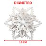 Kit 4 Flores Natal com Glitter Branco Natalino Enfeite 10cm - 4