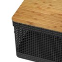 Ver imagem 3 de Cesto Organizador Grid Preto 20 L com Tampa de Bambu 39 X 29 X 22,6 Cm