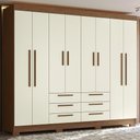 Ver imagem 1 de Guarda Roupa Casal 212cm 8 Portas 6 Gavetas Valenza Jatobá/Areia S01 - Mpozenato