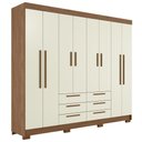 Ver imagem 2 de Guarda Roupa Casal 212cm 8 Portas 6 Gavetas Valenza Jatobá/Areia S01 - Mpozenato
