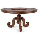 Ver imagem 1 de Mesa de Jantar Redonda 6 Lugares 140cm com Prato Giratório